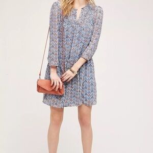 Anthropologie Holding horses betony swing dress mini floral cottagecore size 2